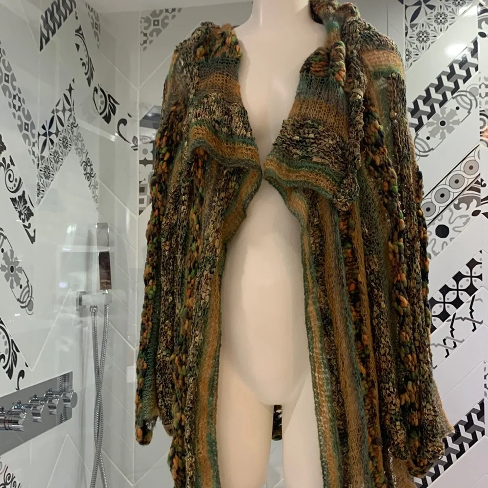 KNITTED BY ME🌺OOAK🌺Handmade Cardigan with Hat - Picture 7 of 17